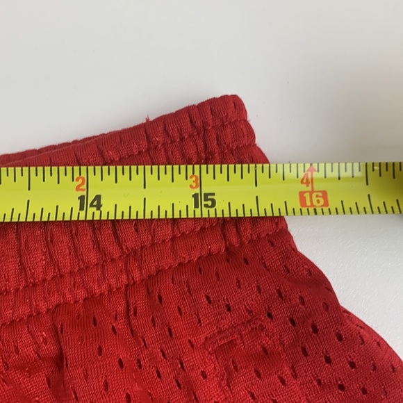 Brooks Red Mesh Men's Athletic Basketball Gym Shorts - Picture 6 of 9